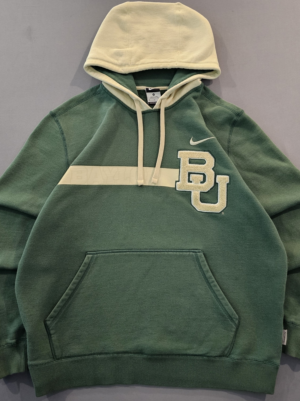 Nike Baylor University Bears Pullover Hoodie - Green & Cream